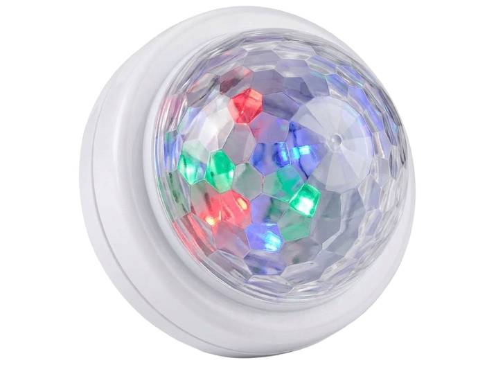 Mini LED-Disco Licht mit Soundsensor, weiss