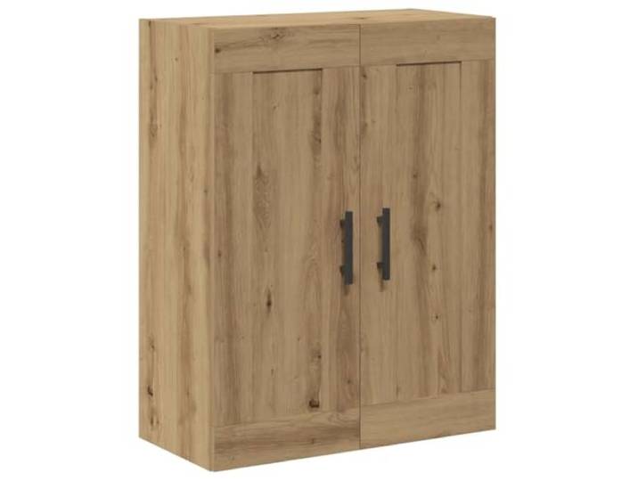 TEKGHUT Wandschrank Artisan-Eiche 69,5x34x90 cm Holzwerkstoff Mit 3 Fächern und 2 Türen, schwarze Griffe aus Eisen, wandmontierbar, auch auf Sideboard stellbar