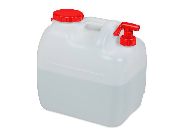 Wasserkanister mit Hahn 23 Liter Weiss-Rot