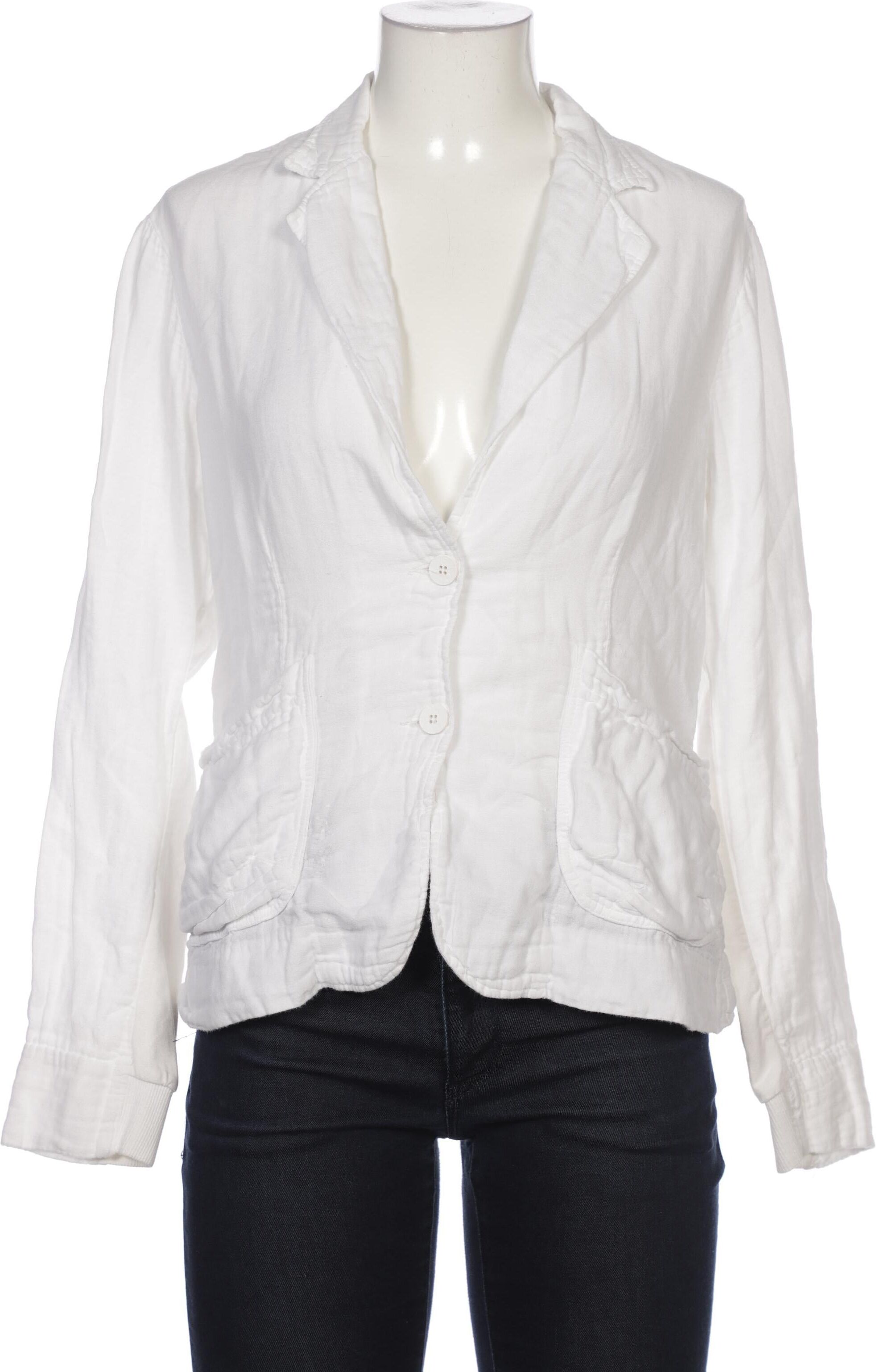 European Culture Damen Blazer, Weiß, Gr. L, Baumwolle - Second Hand