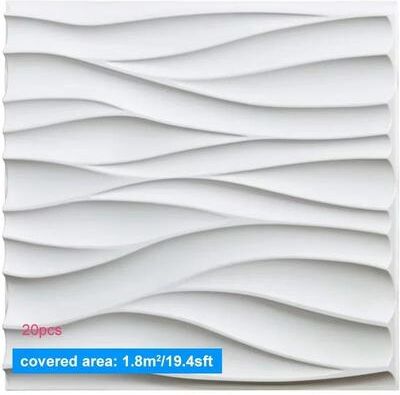Uplift Essentials 20 Piece 3D Decorative Wall Panel Set 346 White