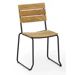 Outdoor Stuhl Balcony mit Teak Belattung schwarz