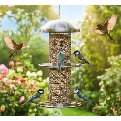 Vogelfuttersäule mit Edelstahlgitter