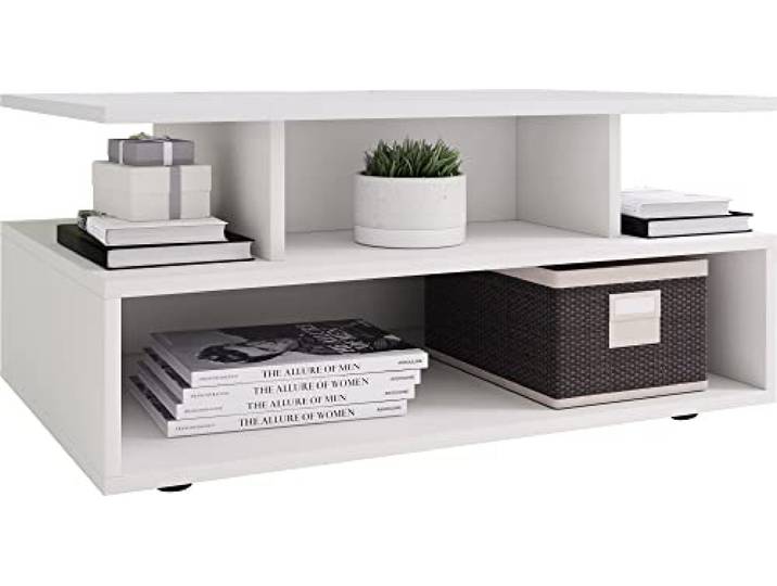 VCM Holz Couchtisch Sofatisch mit ausreichend Stauraum Maße ca. H. 40 x B. 80 x T. 50 cm Wohnzimmertisch - Esila