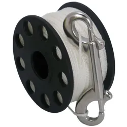 Scubaforce Spool mit Double Ender Stainless Steel - 45 Meter - weiß