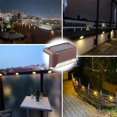 GlowBake Warm White Solar Step Lamp Outdoor Garden Decoration Warm Light Brown