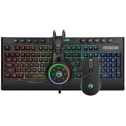 Marvo CM305 + headphones (CM305 US) (US, Kabelgebunden), Tastatur, Schwarz
