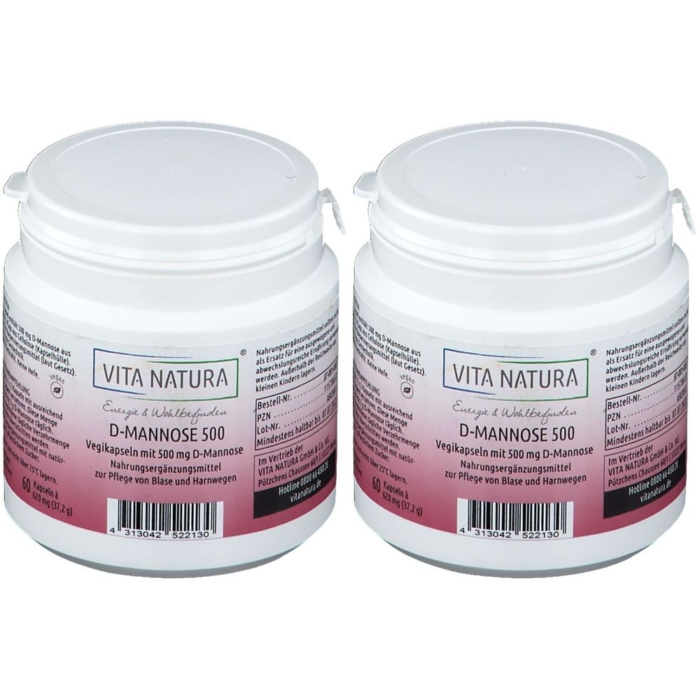 D-Mannose Kapseln 500 mg 2x 2x60 St