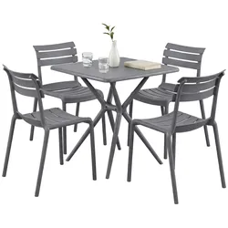 CLP Gartenmöbel-Set Vela mit 4 Stühlen   Farbe: dunkelgrau