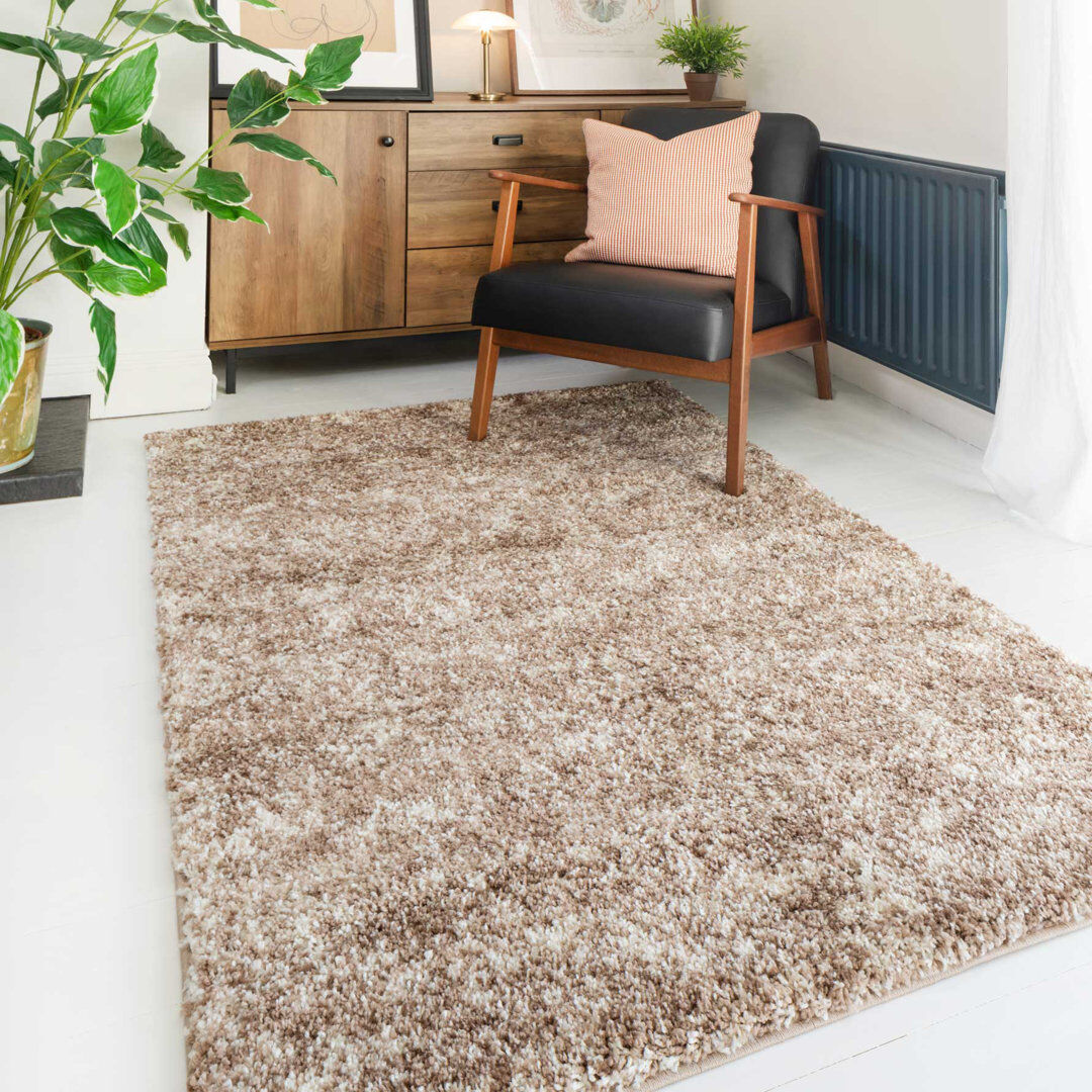 Brayden Studio Dinton Shaggy Area Rug Beige Rectangle 200 x 290cm