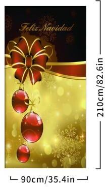 Retailers Go Merry Christmas Door Cover, Bell Garland Door Decor, Dining Table Cover, Elastic Holiday Decoration h 1pcs