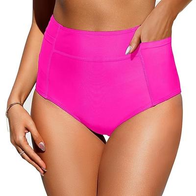 Damen Stretchy Boxershorts Badeanzug Stretchy Boxershorts Slip Hohe Taille Urlaub Strandbekleidung Einfarbige Ärmellose Bademode