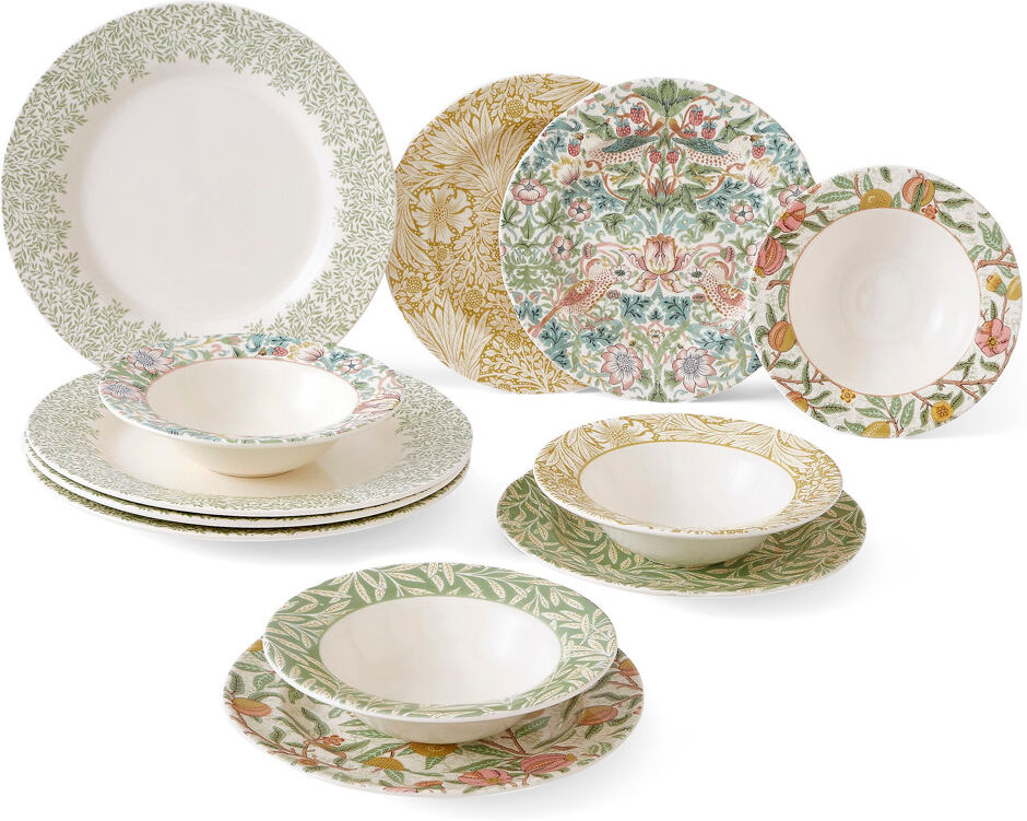 The Original Morris & Co. Spode 12 Piece Dinner Set Multicolour 12