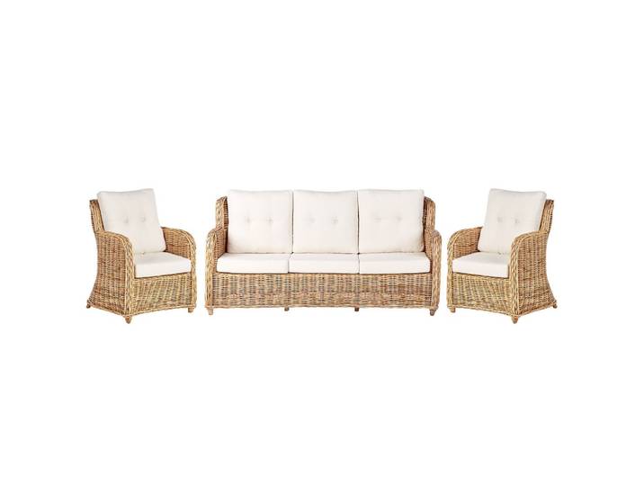 LOUNGE-SET Rattan Natürlich Alessano