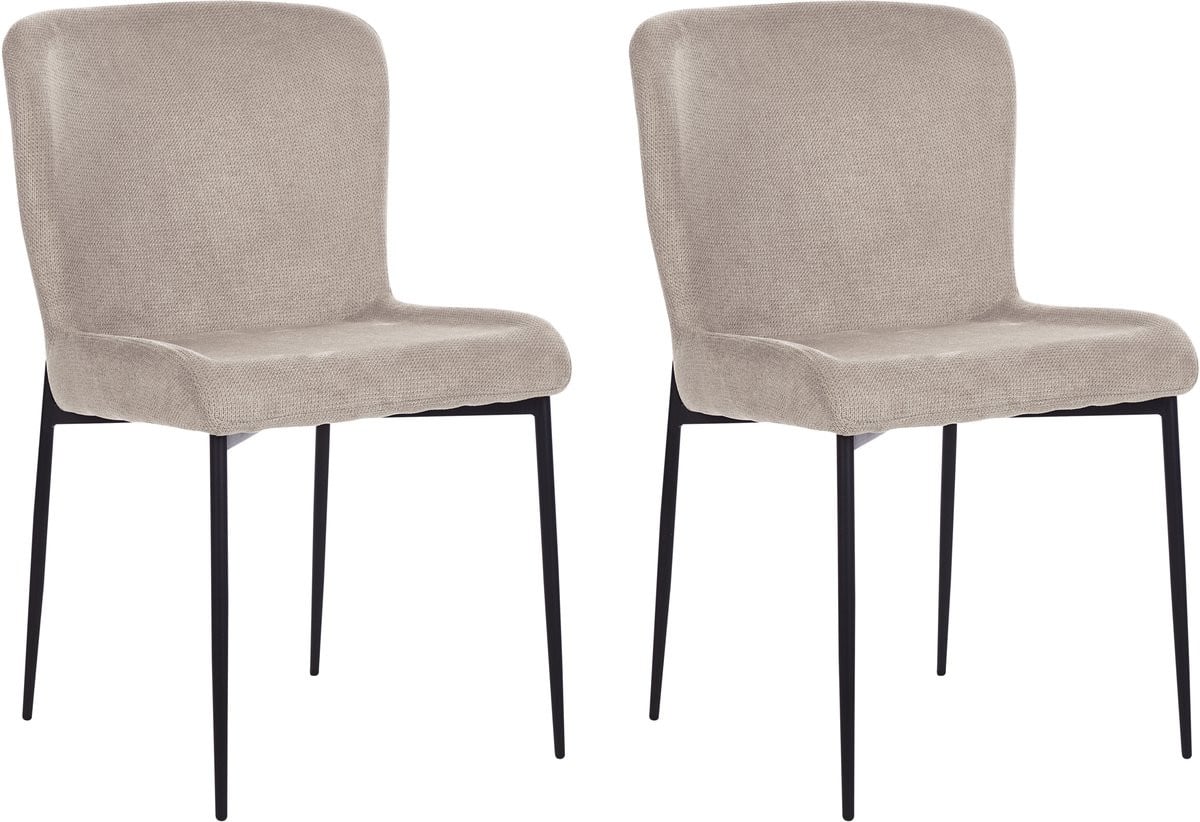 Beliani ADA Eetkamerstoel set van 2 - Taupe - Polyester