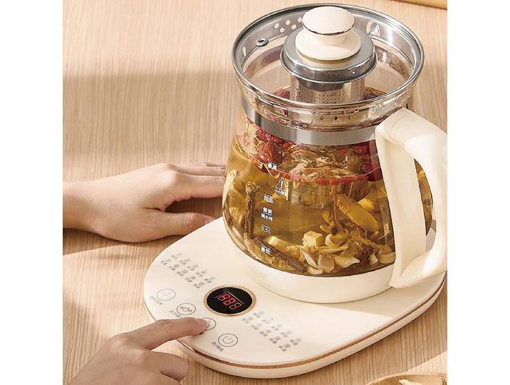 Pot de santé intelligent 1800ml, bouilloire électrique multifonctionnelle pour rendez-vous à domicile, 8 vitesses réglables de la température, théière florale, 220V