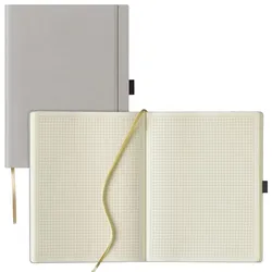 Lediberg Notizbuch ca. DIN A4 kariert, 240 Seiten silbergrau