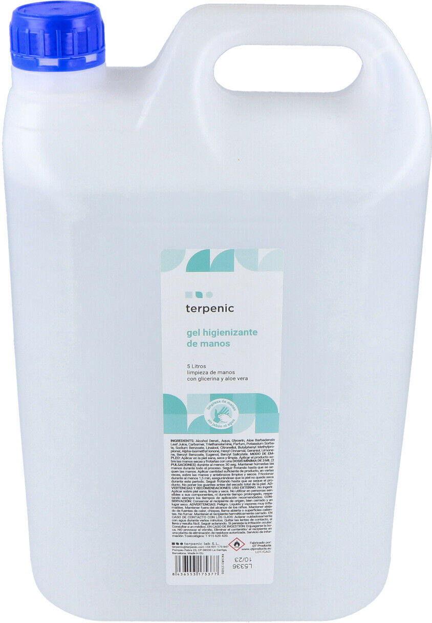 Terpenic gel hidroalcoholico higienizante aloe 5000ml.