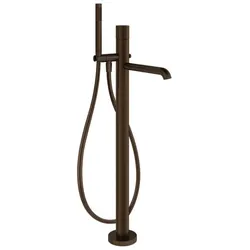 Gessi Habito Fertigmontageset Wanne-Einhebelmischer, mit Handbrause u. Schlauch, 2-Wege Umsteller zum Ziehen, Bodenmontage, UNITO, 70028845, Farbe: Dark Bronze