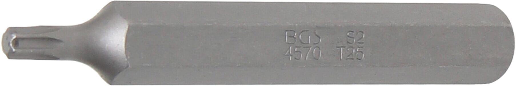 BGS Bit 4570, Länge 75 mm, Antrieb Außensechskant 10 mm (3/8"), T-Profil (für TX) T25 ; BGS technic)