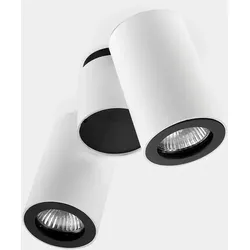 LEDS C4 Deckenleuchte PIPE DOUBLE, Up/Down, 2x GU10, zylindrisch, GU10, exkl. Dekoringe. schwenkbar, Weiß LEDS-15-0074-14-05
