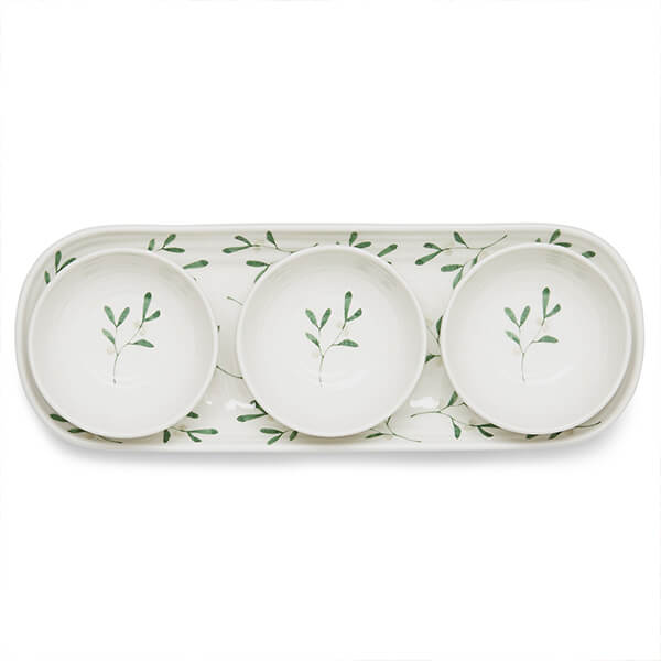 Sophie Conran Mistletoe 3 Bowl & Tray Set