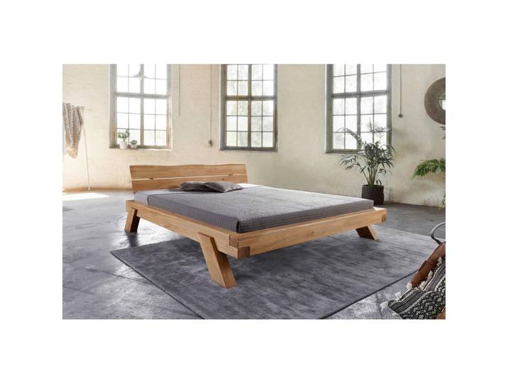 Livetastic Balkenbett, Wildeiche, Holz, Wildeiche, vollmassiv, 200x200 cm, in verschiedenen Größen erhältlich, für Lattenrost geeignet, Holzmöbel, Balkenbetten