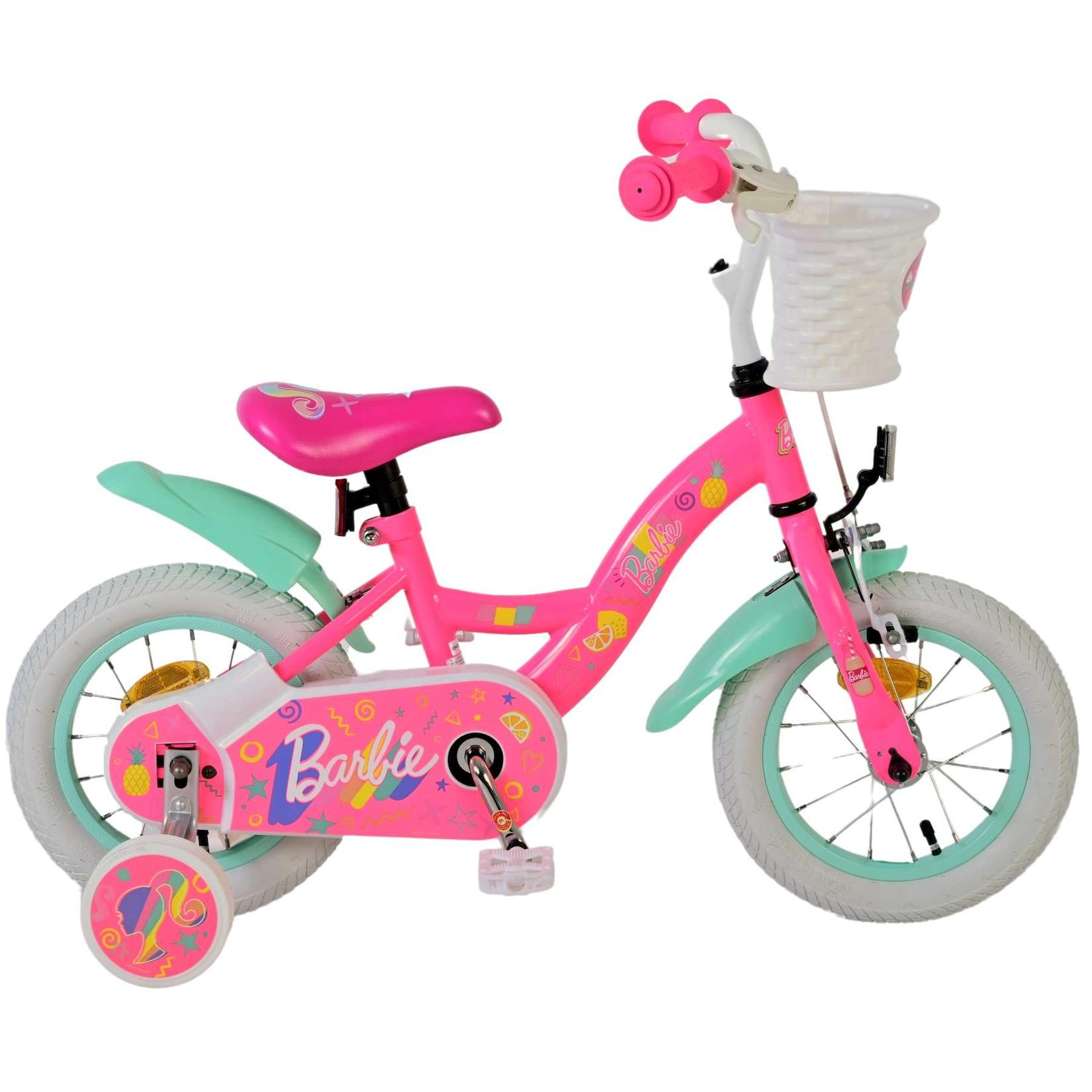 Volare Kinderfahrrad Barbie Fahrrad in Rosa für Mädchen 12 Zoll Kinderrad