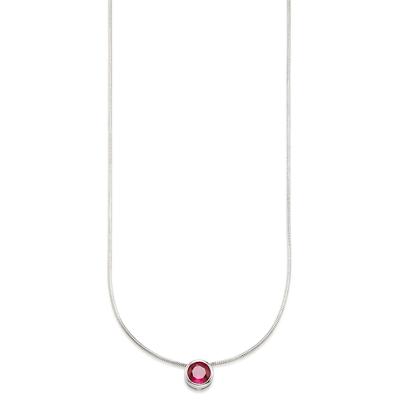 Kette mit Anhänger BRUNO BANANI "Schmuck Geschenk Silber 925 Halsschmuck Halskette Schlangenkette Stein", bunt (silberfarben, rot), Halsketten, Damen, Silber 925 (Sterlingsilber), L: 45, mit Zirkonia (synth.), Korund (synth.) oder Spinell (synth.)