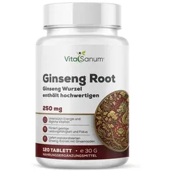 VitaSanum® – Ginseng-Wurzelextrakt (Panax ginseng C.A. Meyer) – 250 mg – 1 Tablette Tagesportion