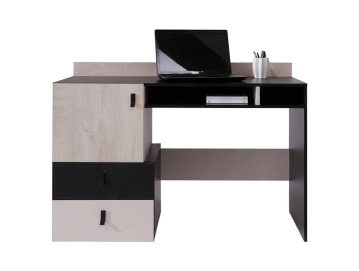 Lomadox Jugendzimmer Schreibtisch Kinderschreibtisch in schwarz Eiche beige