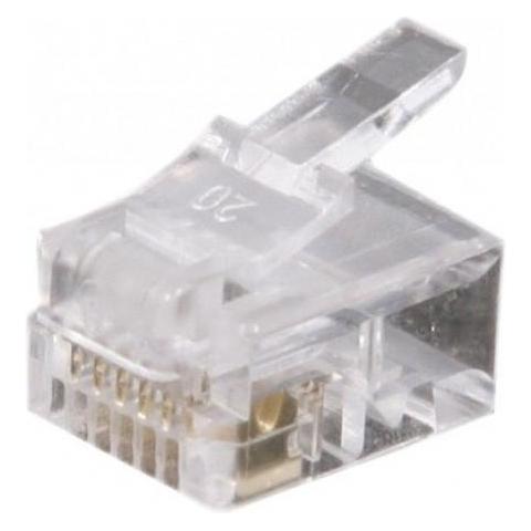 Exertis Connect Modularstecker für Flachkabel, ungeschirmt, 6P6C (RJ12), VE: 10- für Modular Flachkabel- ungeschirmt (Netzwerk Zubehör) (920630)