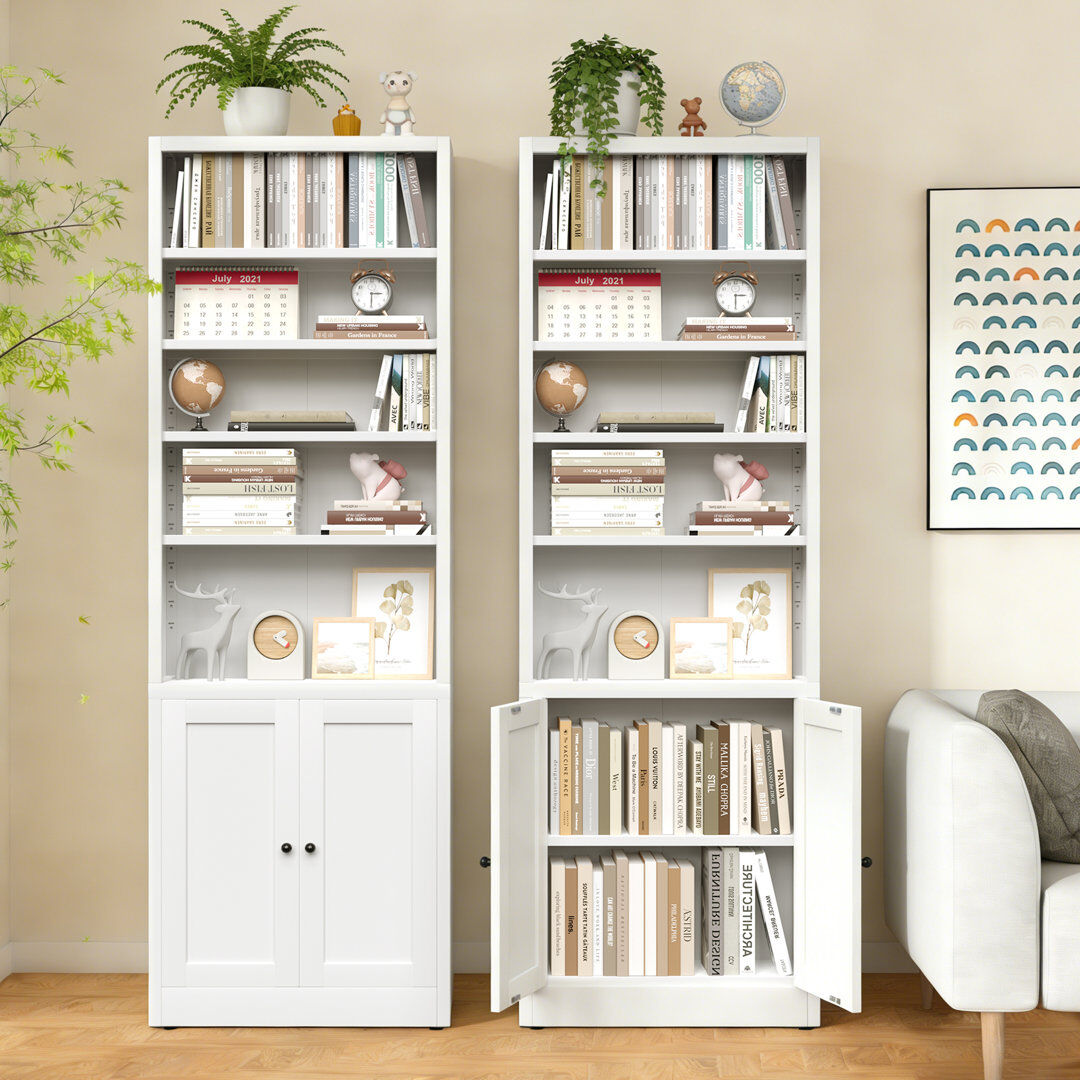 MAKEACE 180 cm H x 60 cm W Standard Bookcase White 180cm H X 60cm W X 23.6cm D