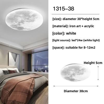 Uplifted Finds Modern Lunar Design Round LED Ceiling Lamp tricolor Light 38 Cm