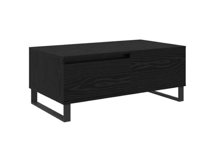 GHVBNMF Couchtisch Schwarz Eichen-Optik 90x50x36,5 cm Wohnzimmertisch Stilvoller Beistelltisch fürs Wohnzimmer mit 2 Schubladen, stabilen Stahlbeinen im Industrie-Look und 75 kg Belastbarkeit.