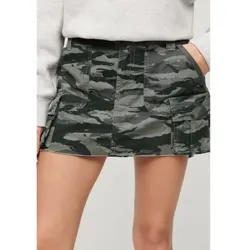 Superdry für Damen. W7210305A Rock Utility Fallschirm grau (M), Lässig, Camouflage, Baumwolle