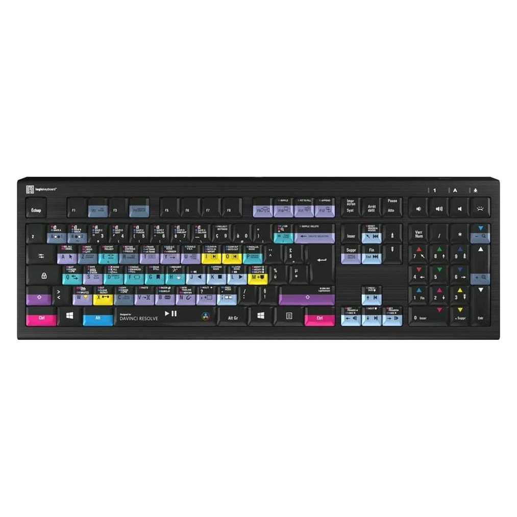 Logickeyboard DaVinci Resolve Astra2 BL fr. (PC) (Eng. Int., Kabelgebunden) (LKB-RESB-A2PC-FR)