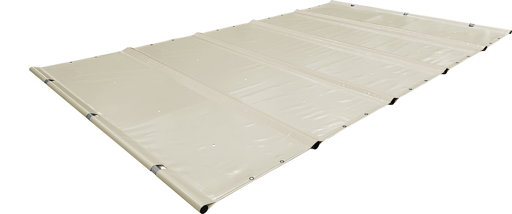 SafeDeluxe Poolplane Rollschutzabdeckung aus LKW Plane ohne Stangen (4m x 4m, Beige RAL1014) Stangenabdeckung Sicherheitsabdeckung Poolabdeckung