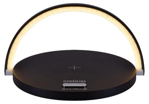 SATURN Ideus 03863 LED-bureaulamp met inductieve oplader, dimfunctie en aanraakschakelaar, zwart