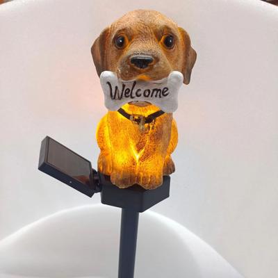 Inspired Finds Solar Dog Welcome Garden Light Waterproof Outdoor Lawn Decor brown