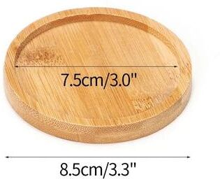 Uplifted Finds Mini Bamboo Decorative Tray High Performance Creative Coffee Cup Mat & Wood Flower Pot Saucer round 8.5cm