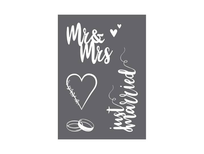 Siebdruck-Schablone Hochzeit A4, 1 Schablone+1 Rakel, SB-Btl