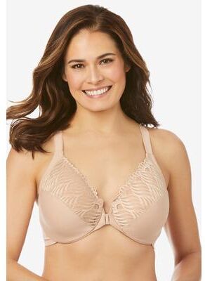 Plus Size Women's Wonderwire® Front Close T-Back Bra 1246 by Glamorise in Cafe (Size 42 C)