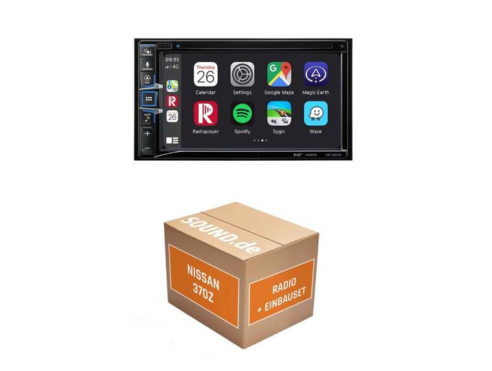 JUST SOUND best choice for caraudio Autoradio Einbauset Alpine Alpine INE-W611D Nissan370Z Autoradio (RDS, AM/FM Radio, Animiertes Display, Freisprecheinrichtung, 2 DIN)