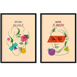 POSTER Set Mit 2 Minimalistische Büsten A3 Schwarzer Rahmen