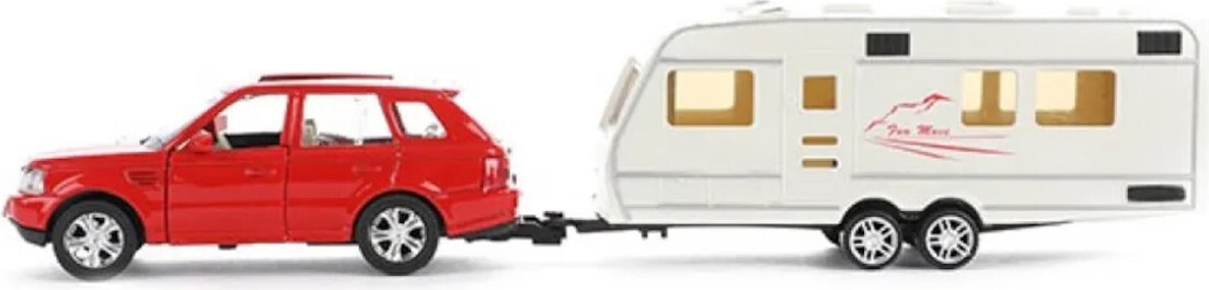 Toi-Toys Metal World Speelgoedauto met caravan schaal 1:48