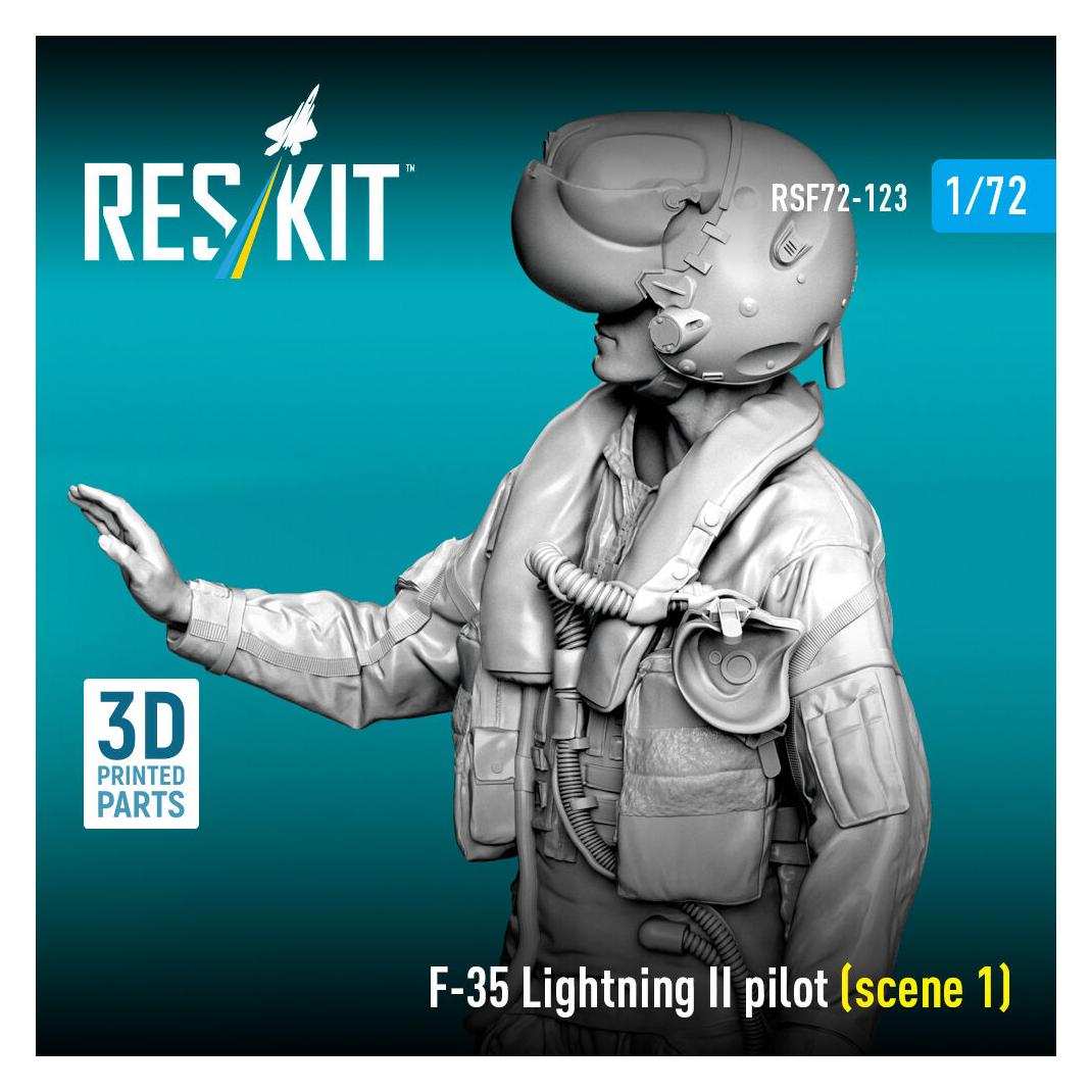 ResKit F-35 Lightning II pilot (scene 1) (3D Printed) (RSF72-0123)