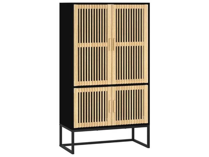 “Winter Sale TOP Buffet bahut Noir - Buffet haut noir 70x35x125cm - bois d'ingénierie PRO70707