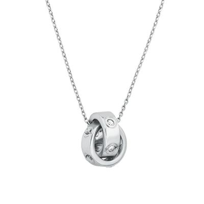 Kette mit Anhänger MICHAEL KORS "Premium", silber (metallfarben, kristallweiß), Halsketten, Damen, Metall, L: 45,5, mit Zirkonia (synth.)