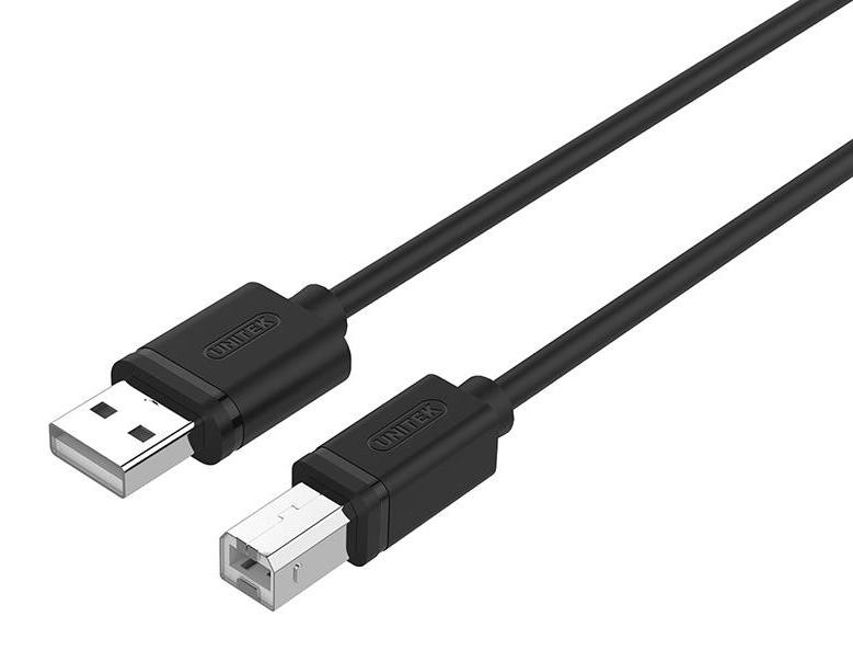 Unitek Y-C420GBK USB 2.0 USB A naar USB B kabel, 3 meter, zwart